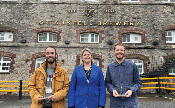 Three apprentices outside St Austell Brewery